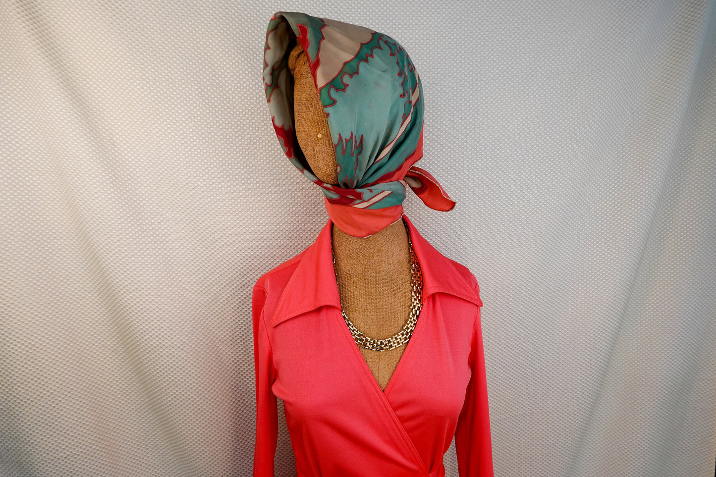 70's Wrap Dress - Vintage Neon Pink Long Sleeve Wrap Dress - Parade New York - Super Flattering - Small