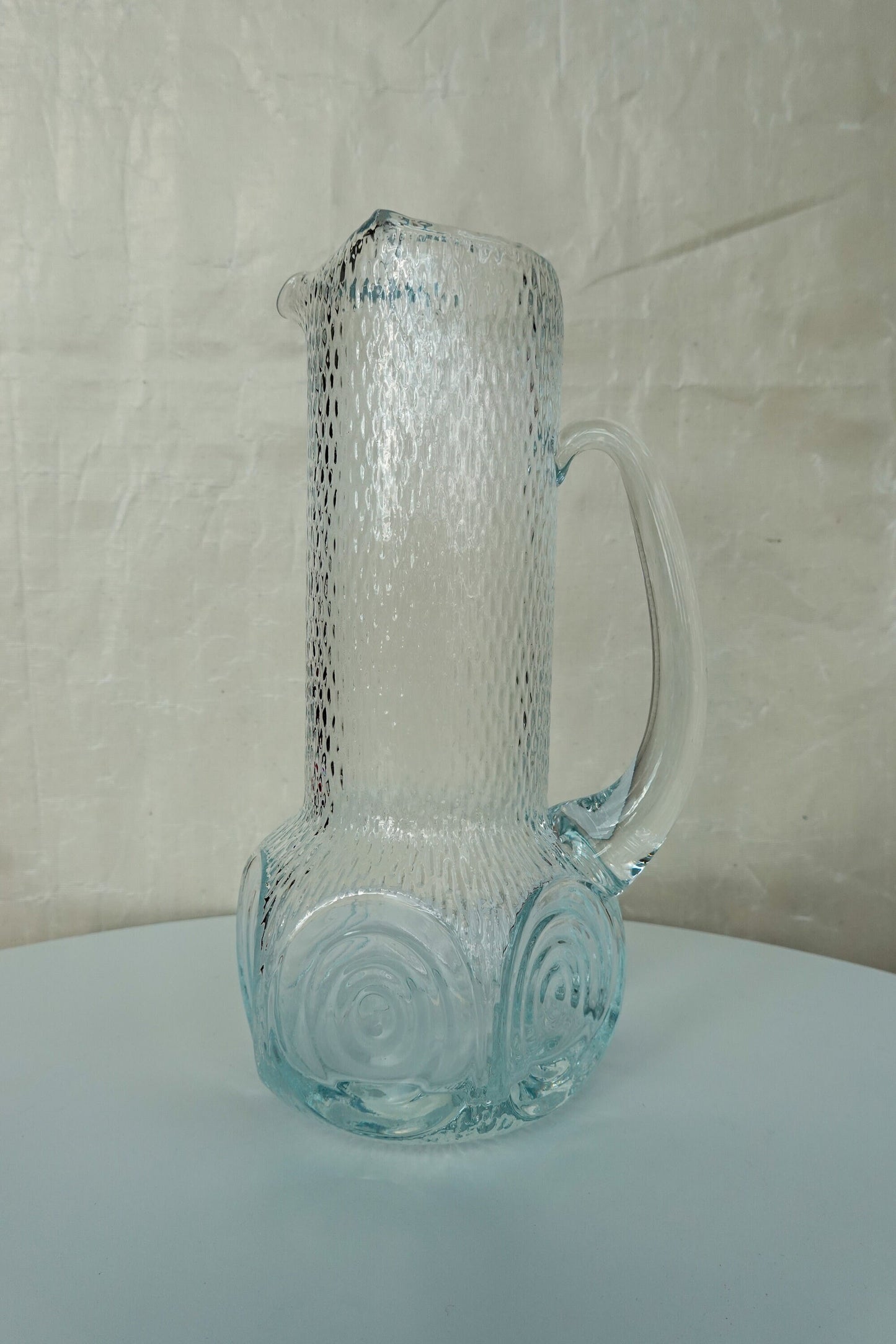 50's - 60's Cocktail Pitcher - UV Reactive MCM Pitcher - Textured Glass