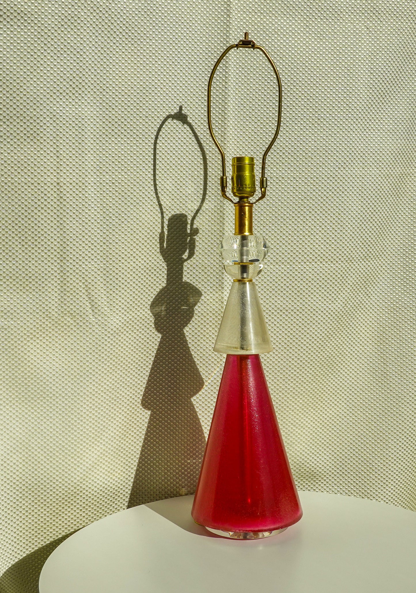 50's-60's Atomic Acrylic Table Lamp - Vintage Space Age Lucite Lamp - Wescal