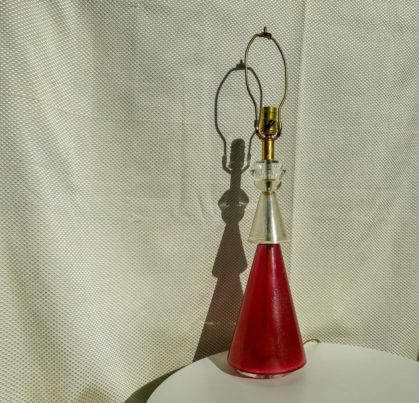 50's-60's Atomic Acrylic Table Lamp - Vintage Space Age Lucite Lamp - Wescal
