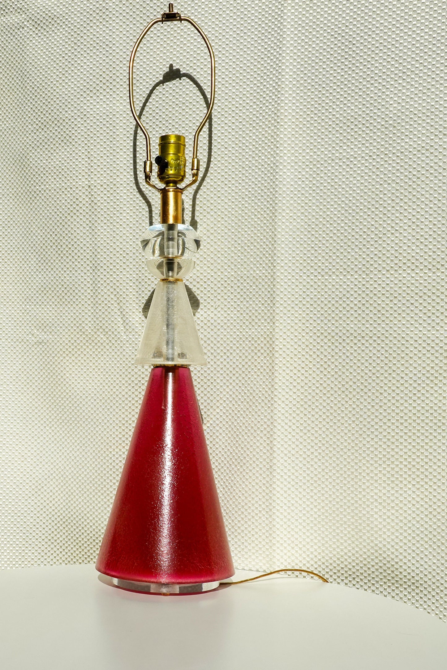 50's-60's Atomic Acrylic Table Lamp - Vintage Space Age Lucite Lamp - Wescal