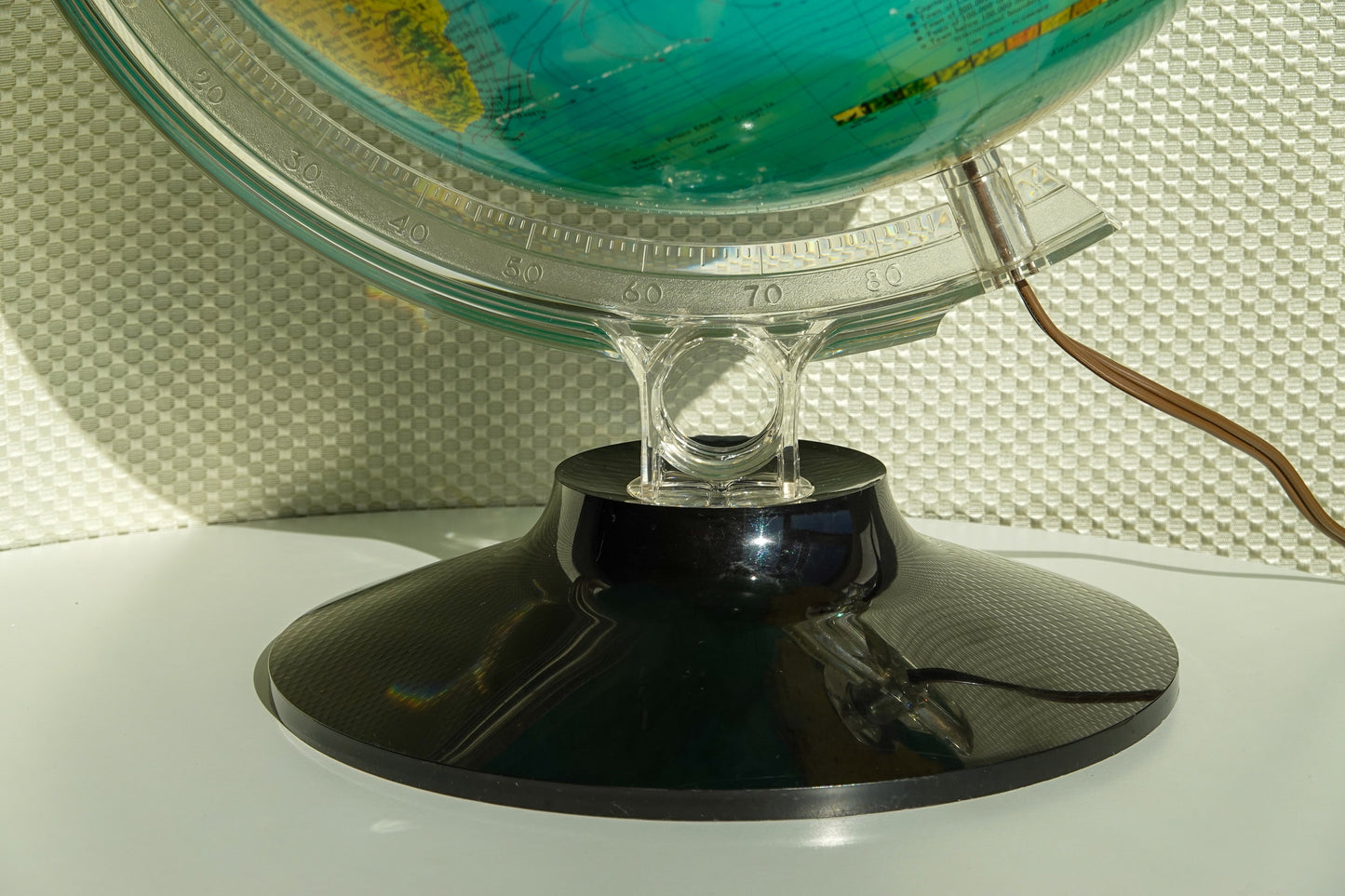 80's Rand McNally Physical Political Illuminated Globe - Vintage Light Up Globe - Rico Florence Designed